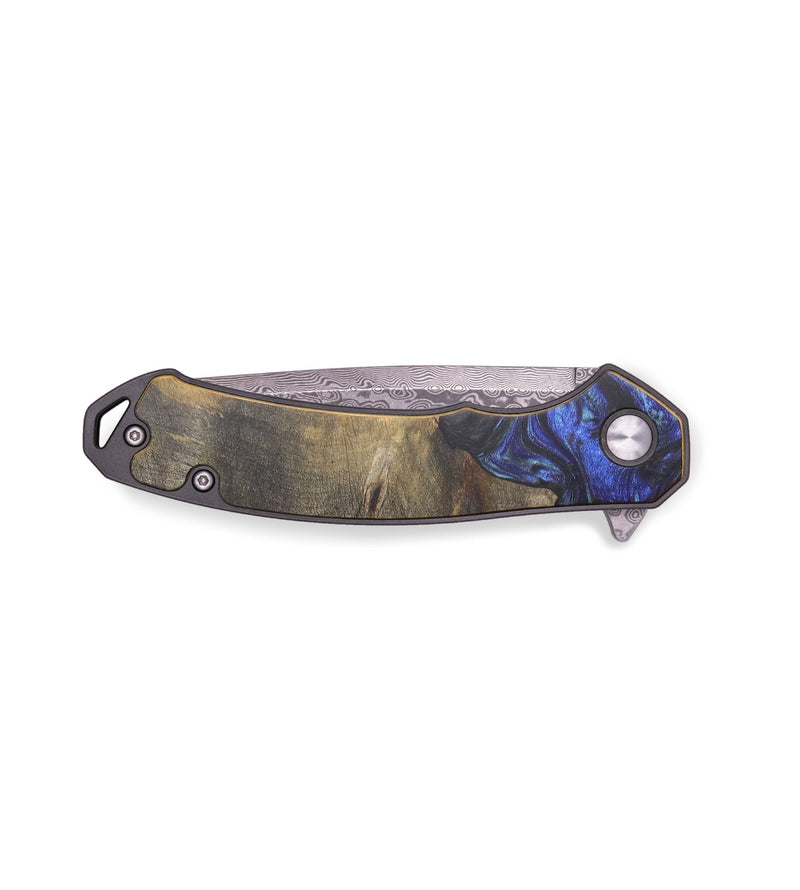 EDC Wood+Resin Pocket Knife - Kaylin (Blue, 713569)