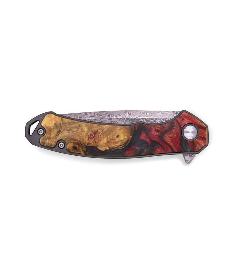 EDC Wood+Resin Pocket Knife - Gladys (Red, 713576)