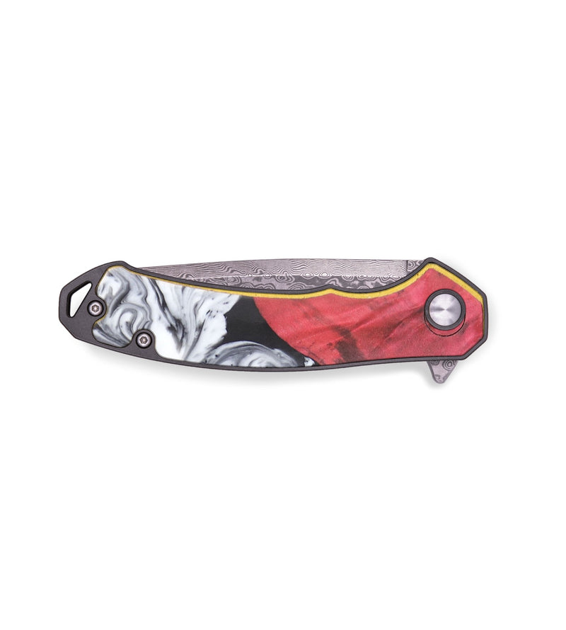 EDC Wood+Resin Pocket Knife - Rocky (Black & White, 713587)