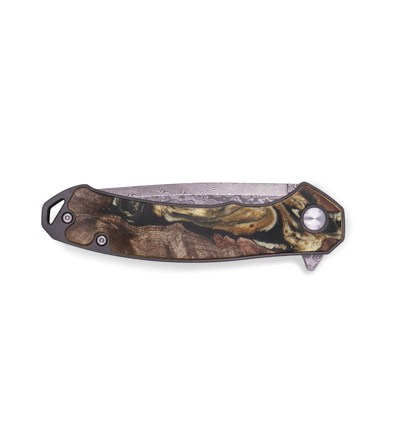 EDC Wood+Resin Pocket Knife - Veronica (Black & White, 713591)