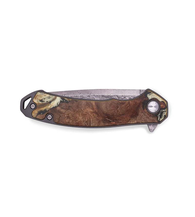 EDC Wood+Resin Pocket Knife - Lora (Black & White, 713593)