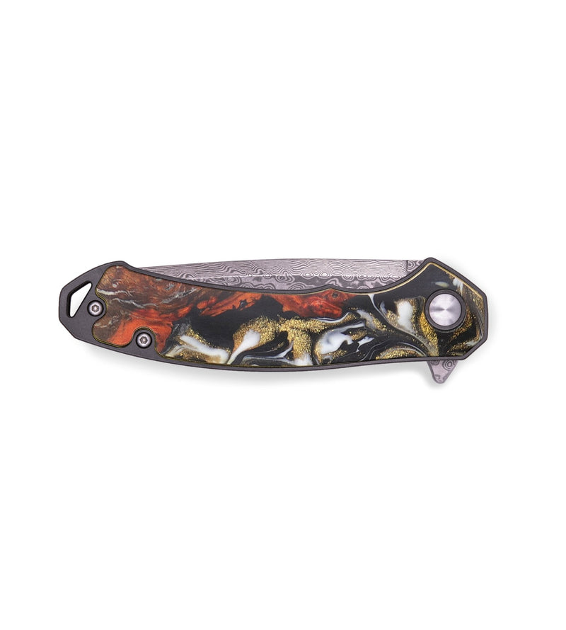 EDC Wood+Resin Pocket Knife - Aria (Black & White, 713594)