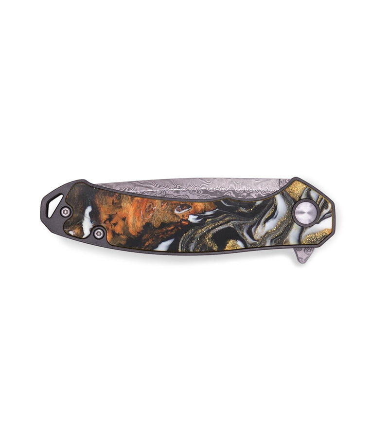 EDC Wood+Resin Pocket Knife - Kai (Black & White, 713599)