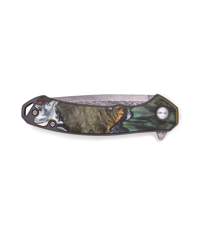EDC Wood+Resin Pocket Knife - Julianna (Black & White, 713601)