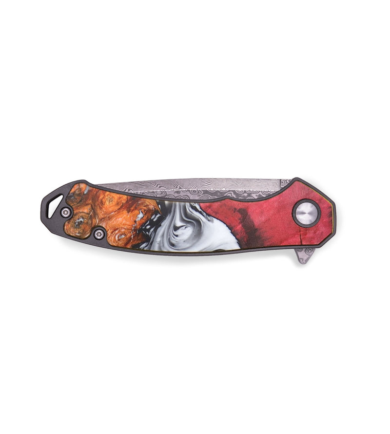 EDC Wood+Resin Pocket Knife - Mikayla (Black & White, 713604)