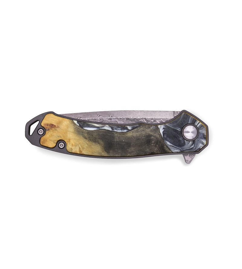 EDC Wood+Resin Pocket Knife - Morris (Black & White, 713605)