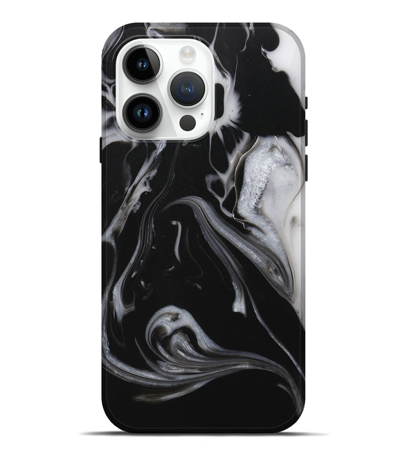 iPhone 15 Pro Max ResinArt Live Edge Phone Case - Kizzy (Black & White, 713624)