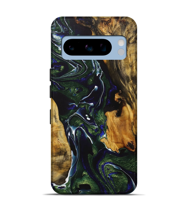 Pixel 8 Pro Wood+Resin Live Edge Phone Case - Stanley (Green, 713634)