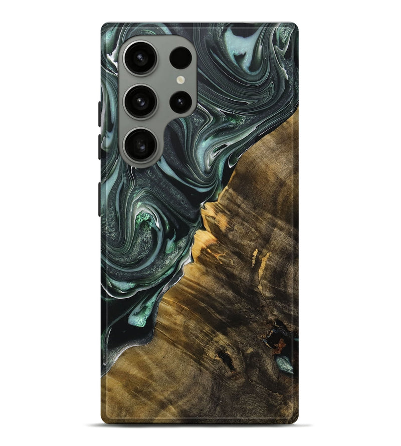 Galaxy S23 Ultra Wood+Resin Live Edge Phone Case - Jarrett (Green, 713656)