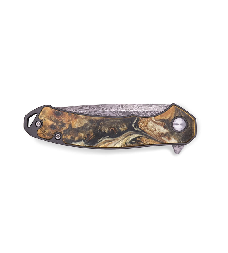 EDC Wood+Resin Pocket Knife - Lynda (Black & White, 713756)