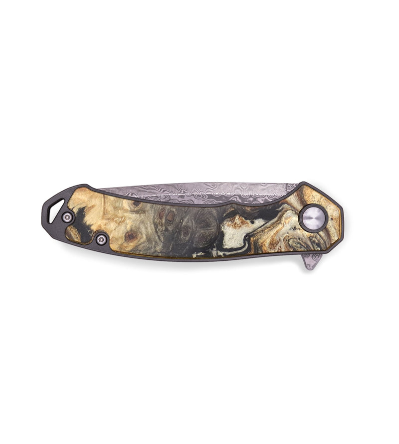 EDC Wood+Resin Pocket Knife - Toby (Black & White, 713761)