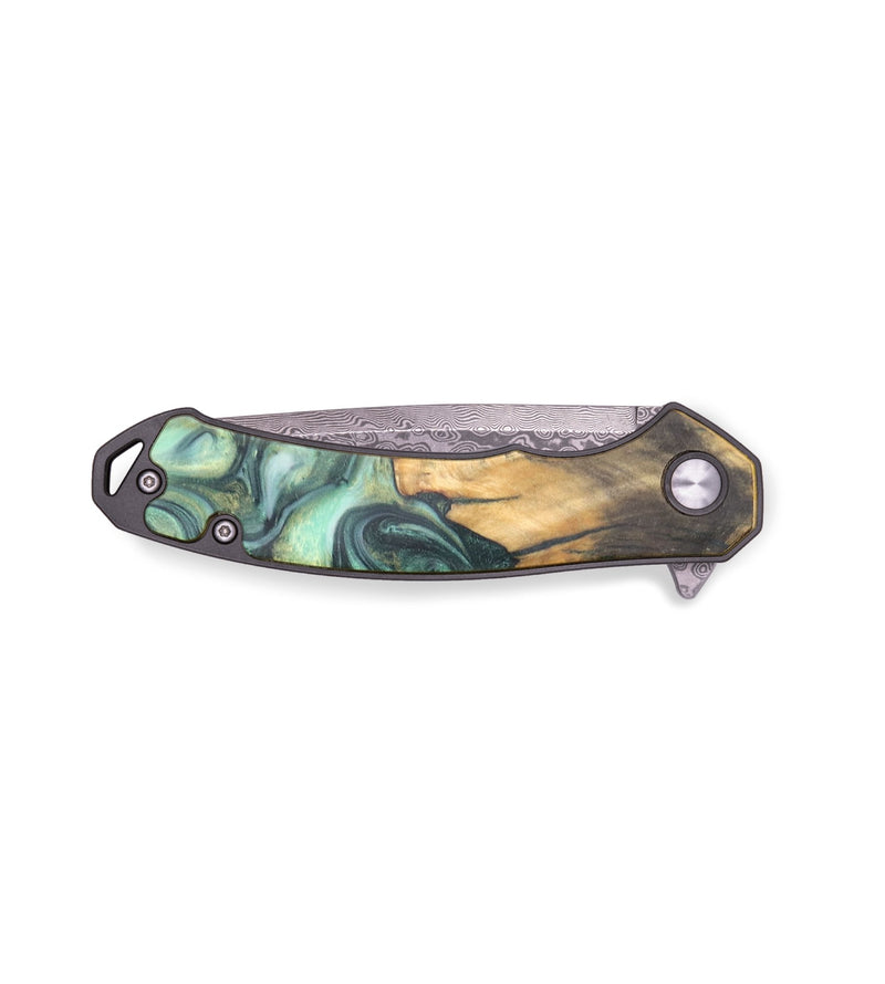 EDC Wood+Resin Pocket Knife - Joe (Green, 713762)