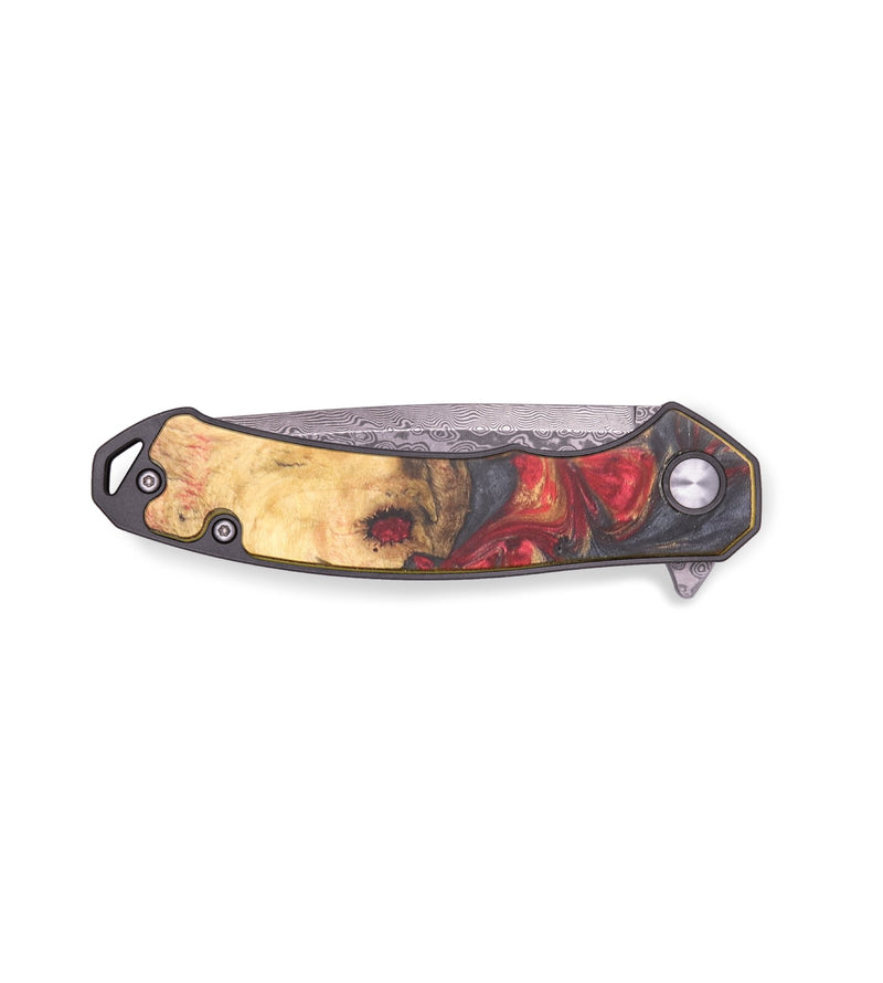 EDC Wood+Resin Pocket Knife - Jessie (Red, 713763)