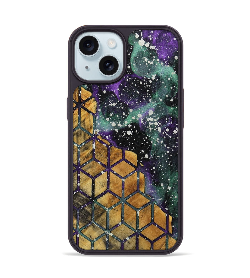 iPhone 15 Wood+Resin Phone Case - Cyrus (Cosmos, 713821)