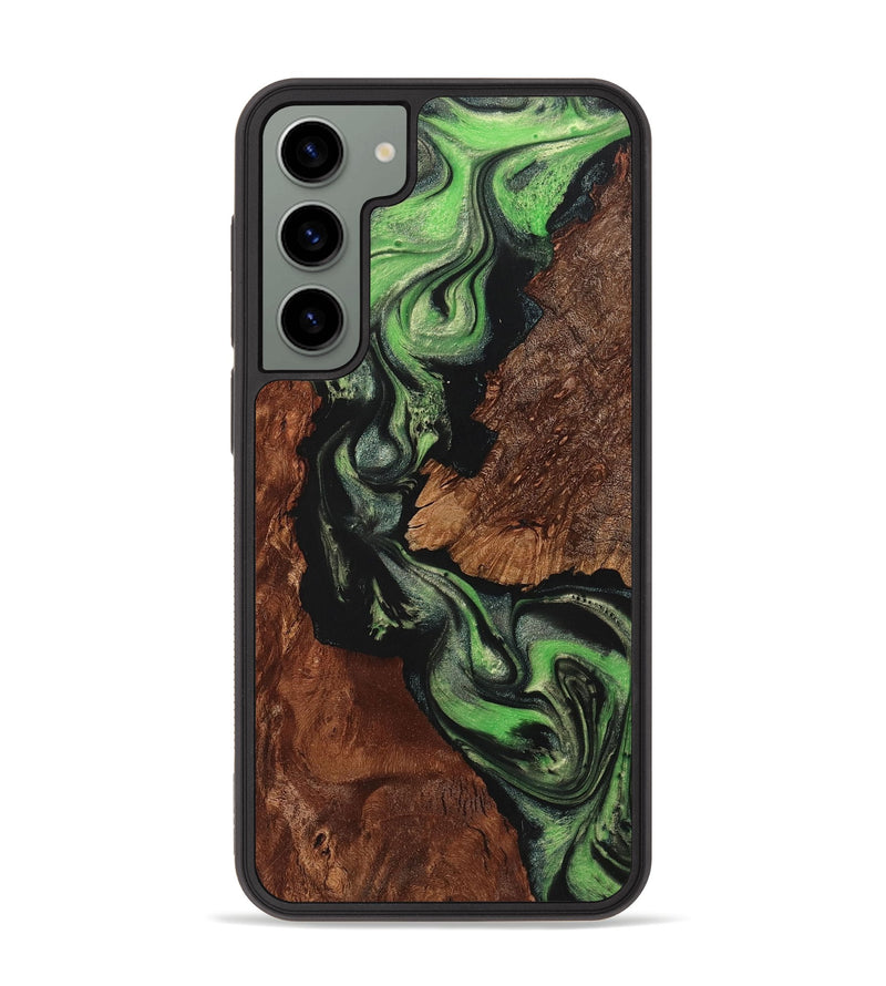 Galaxy S23 Plus Wood+Resin Phone Case - Tina (Green, 713862)
