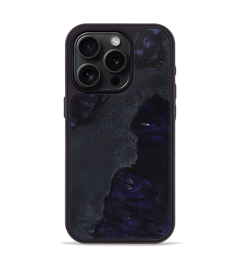 iPhone 15 Pro Wood+Resin Phone Case - Gregory (Pure Black, 713960)