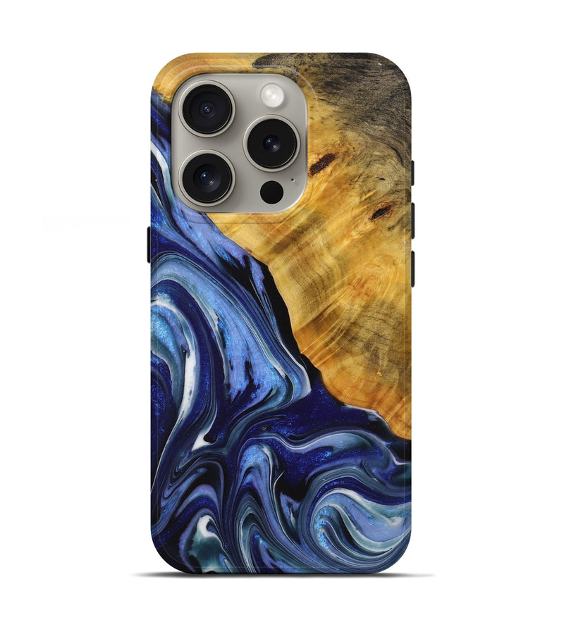 iPhone 16 Pro Wood+Resin Live Edge Phone Case - Penelope (Purple, 714094)