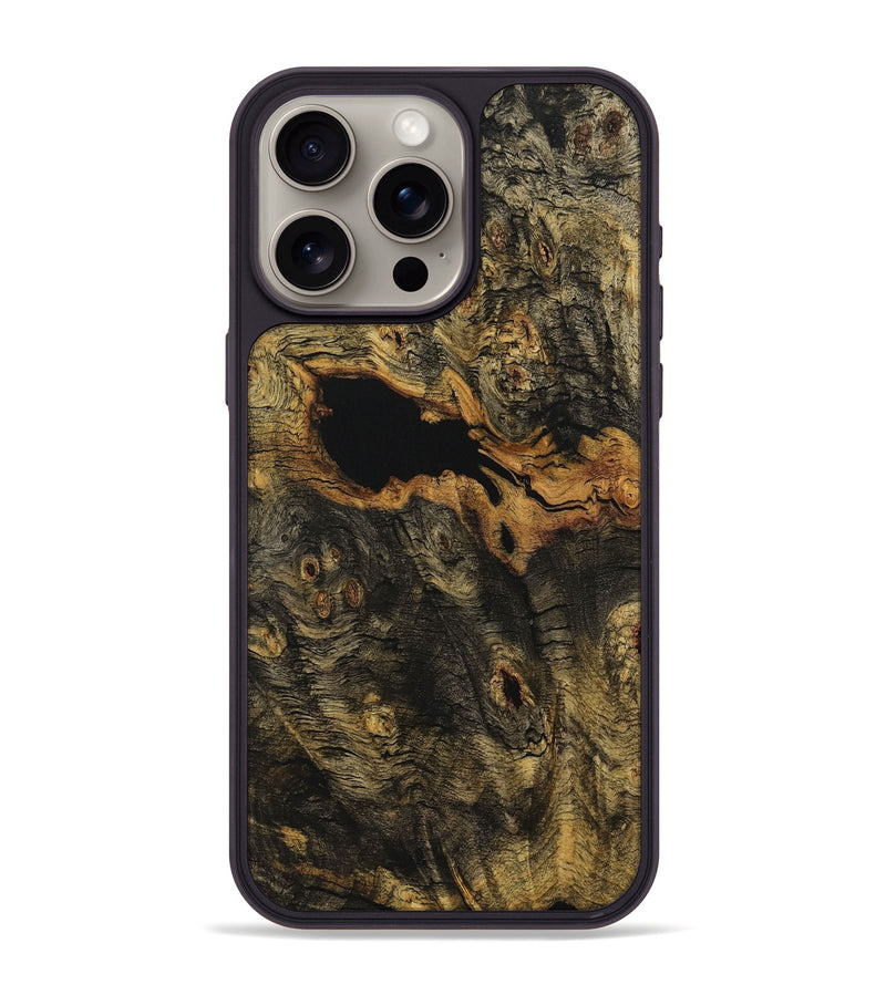 iPhone 15 Pro Max Wood+Resin Phone Case - Floyd (Wood Burl, 714128)