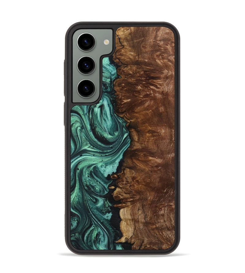 Galaxy S23 Plus Wood+Resin Phone Case - Jackie (Green, 714153)