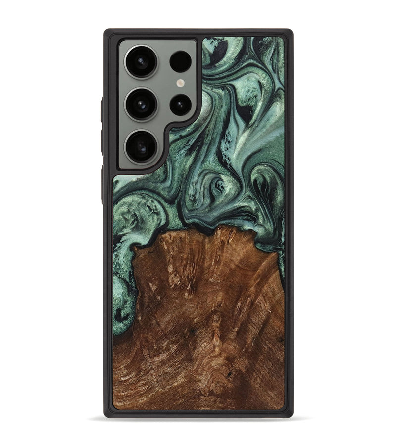 Galaxy S23 Ultra Wood+Resin Phone Case - Zara (Green, 714164)
