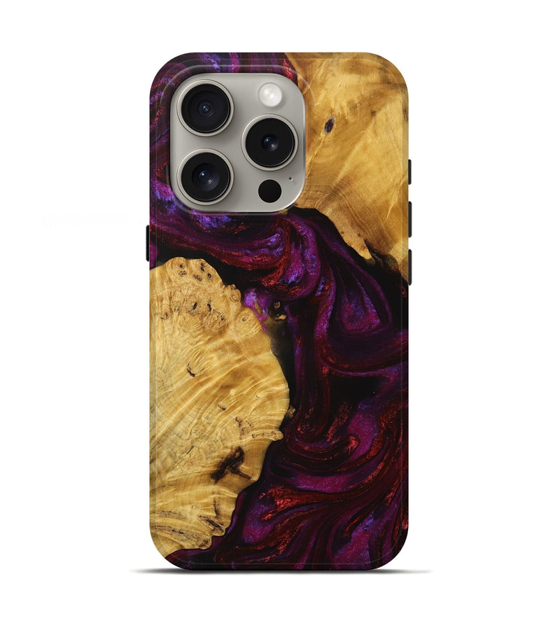 iPhone 16 Pro Wood+Resin Live Edge Phone Case - Ronda (Purple, 714200)