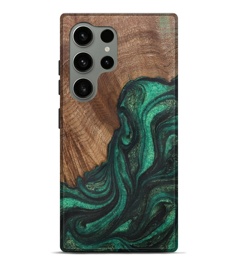 Galaxy S24 Ultra Wood+Resin Live Edge Phone Case - Maisie (Green, 714203)