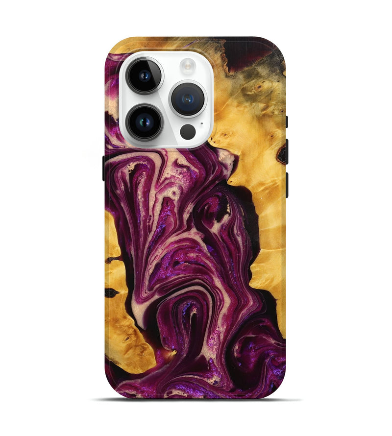 iPhone 15 Pro Wood+Resin Live Edge Phone Case - Kira (Purple, 714207)