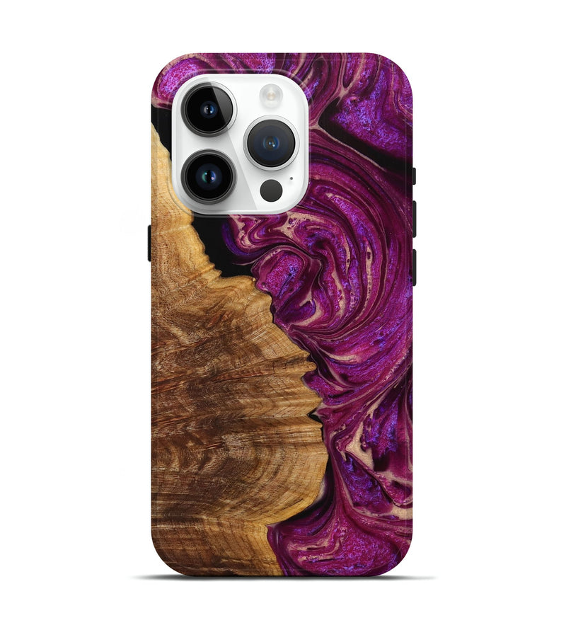 iPhone 15 Pro Wood+Resin Live Edge Phone Case - Isaac (Purple, 714208)
