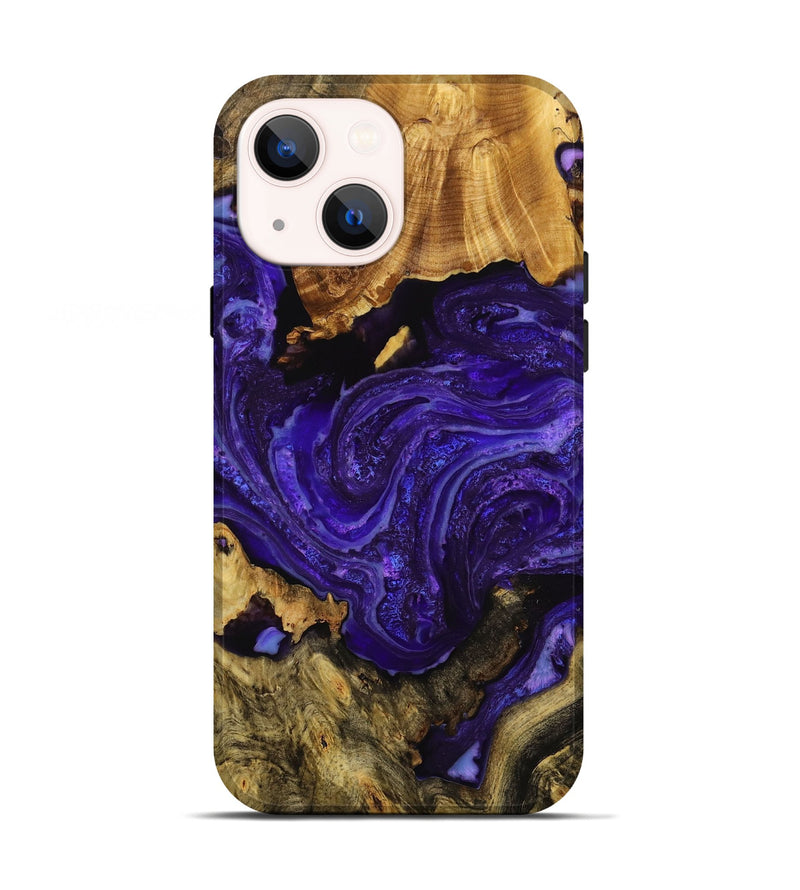 iPhone 13 Wood+Resin Live Edge Phone Case - Alison (Purple, 714209)