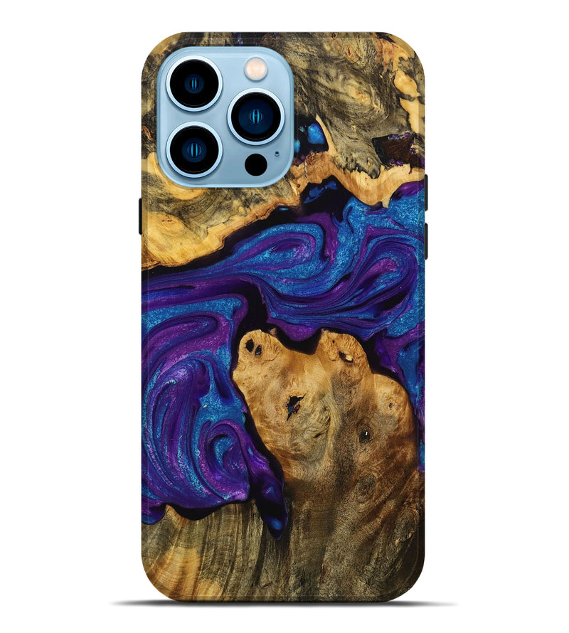 iPhone 14 Pro Max Wood+Resin Live Edge Phone Case - Kirsten (Purple, 714214)