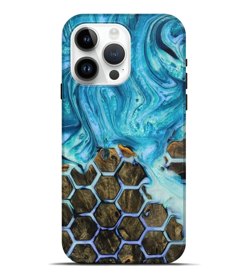 iPhone 15 Pro Max Wood+Resin Live Edge Phone Case - Aitana (Pattern, 714217)