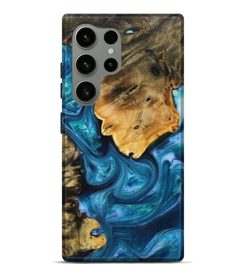 Galaxy S24 Ultra Wood+Resin Live Edge Phone Case - Nadia (Blue, 714220)