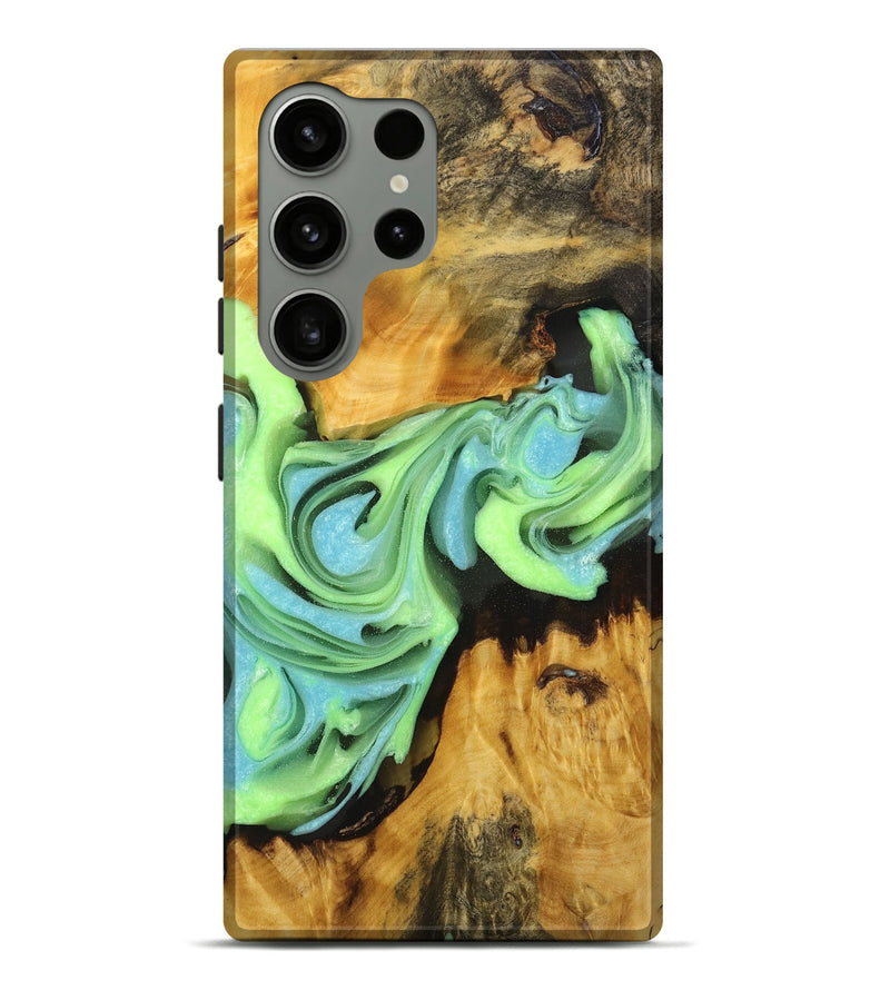 Galaxy S24 Ultra Wood+Resin Live Edge Phone Case - Ismael (Green, 714224)