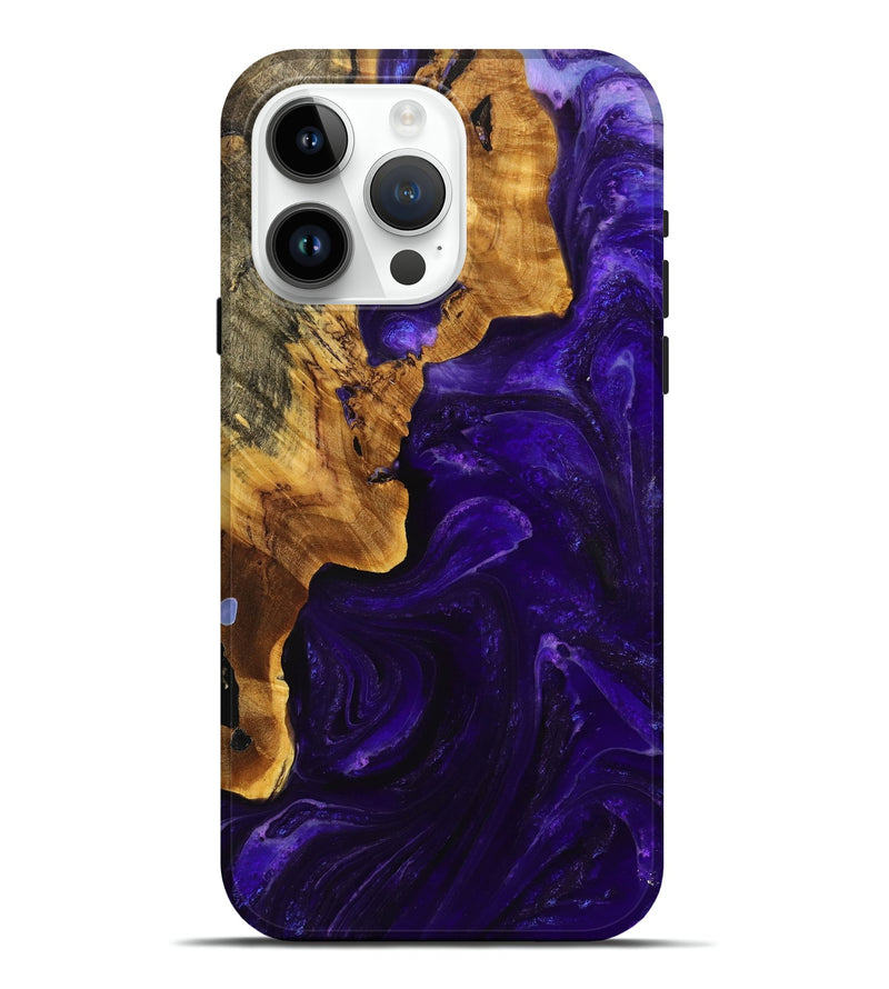 iPhone 15 Pro Max Wood+Resin Live Edge Phone Case - Holly (Purple, 714233)