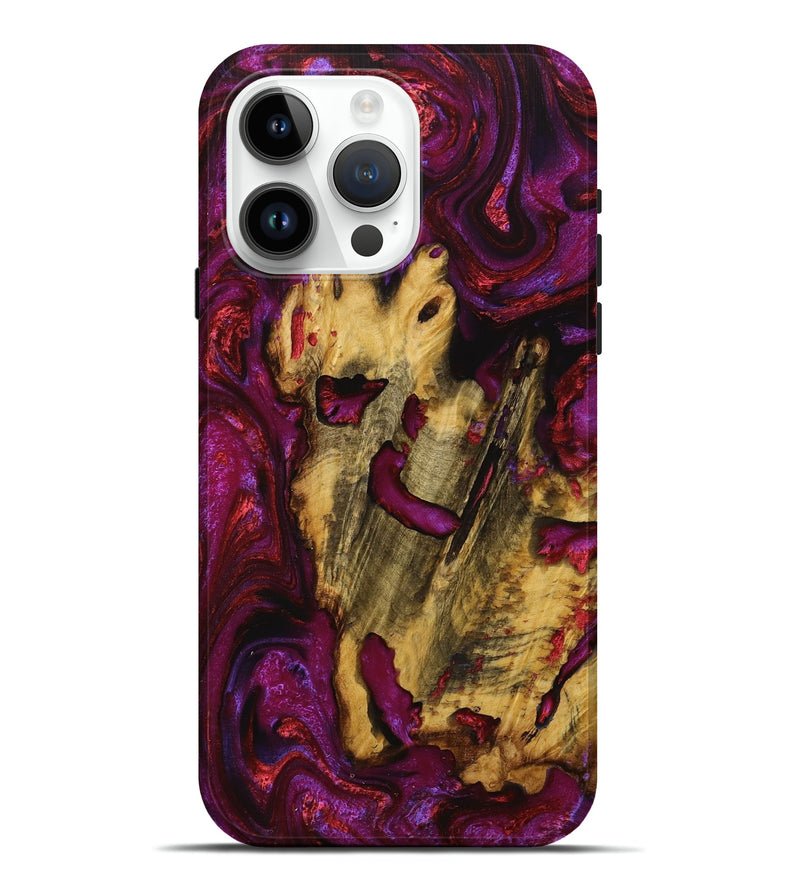 iPhone 15 Pro Max Wood+Resin Live Edge Phone Case - Luther (Purple, 714236)