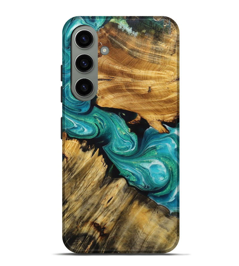 Galaxy S24 Plus Wood+Resin Live Edge Phone Case - Isabella (Green, 714238)