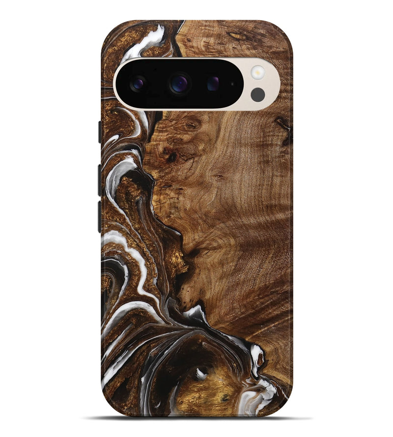 Pixel 9 Pro XL Wood+Resin Live Edge Phone Case - Hailee (Black & White, 714258)