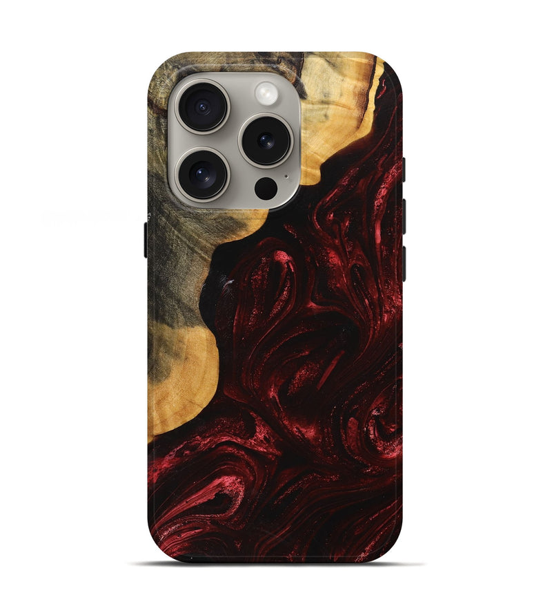 iPhone 16 Pro Wood+Resin Live Edge Phone Case - Melanie (Red, 714275)