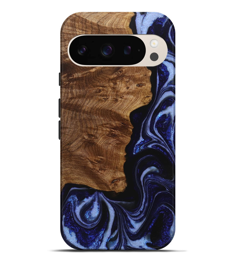 Pixel 9 Pro XL Wood+Resin Live Edge Phone Case - Tatiana (Blue, 714276)