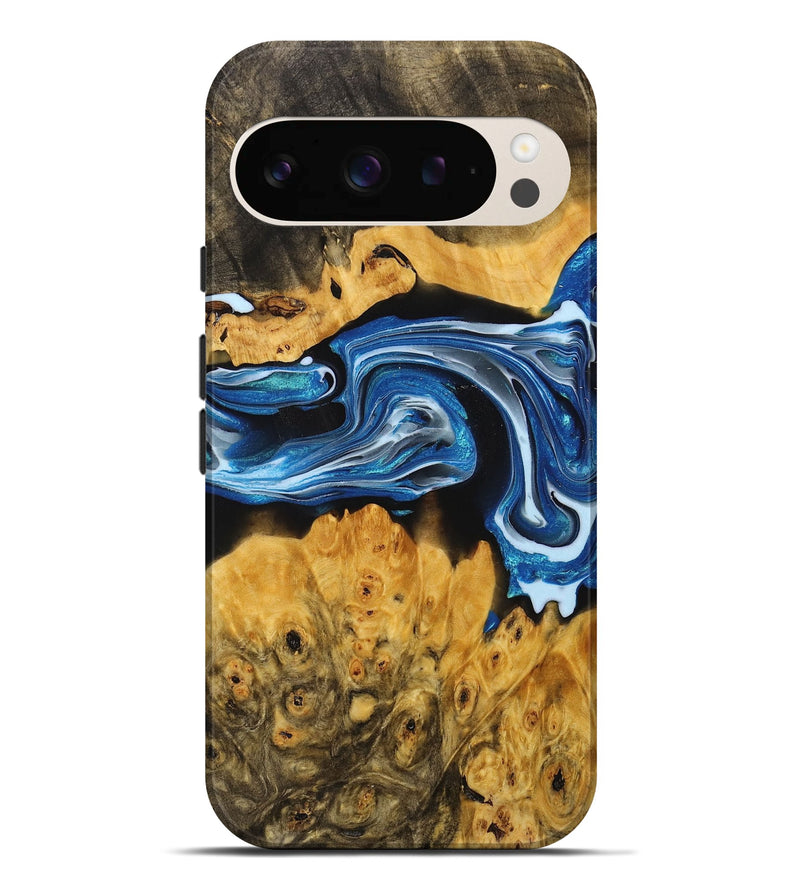 Pixel 9 Pro XL Wood+Resin Live Edge Phone Case - Lorrie (Blue, 714279)