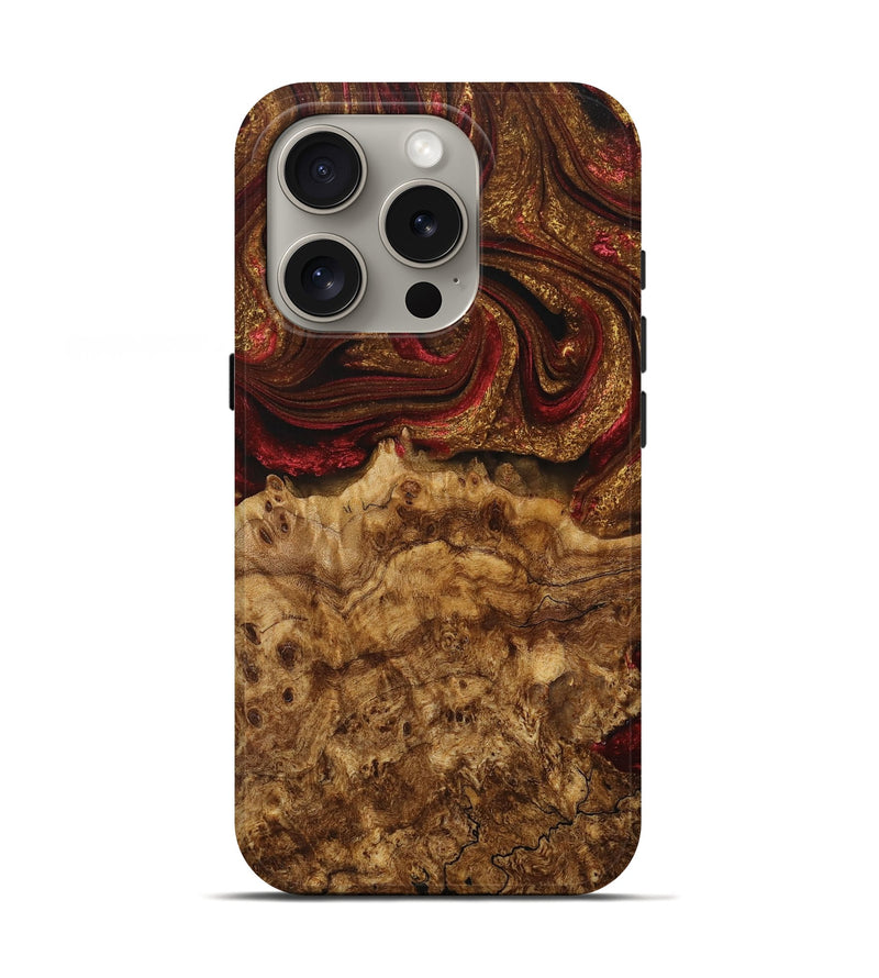 iPhone 16 Pro Wood+Resin Live Edge Phone Case - Viola (Red, 714281)