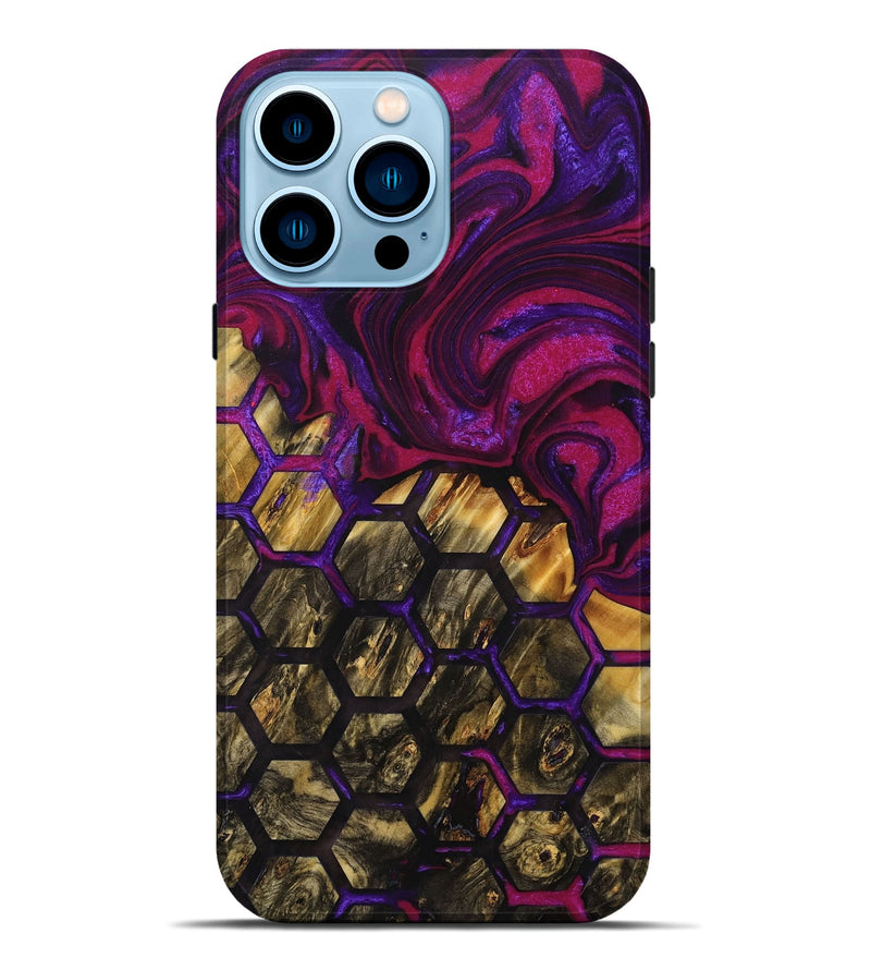 iPhone 14 Pro Max Wood+Resin Live Edge Phone Case - Lucinda (Pattern, 714292)