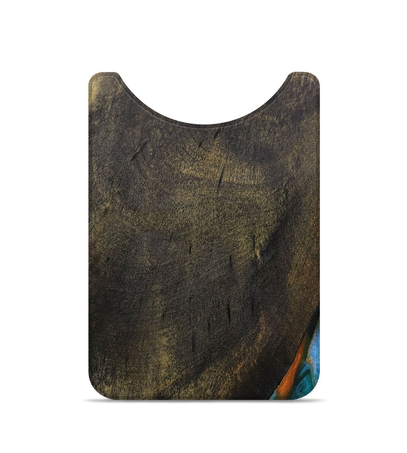 Live Edge Wood+Resin Wallet - Alessandra (Teal & Gold, 714581)