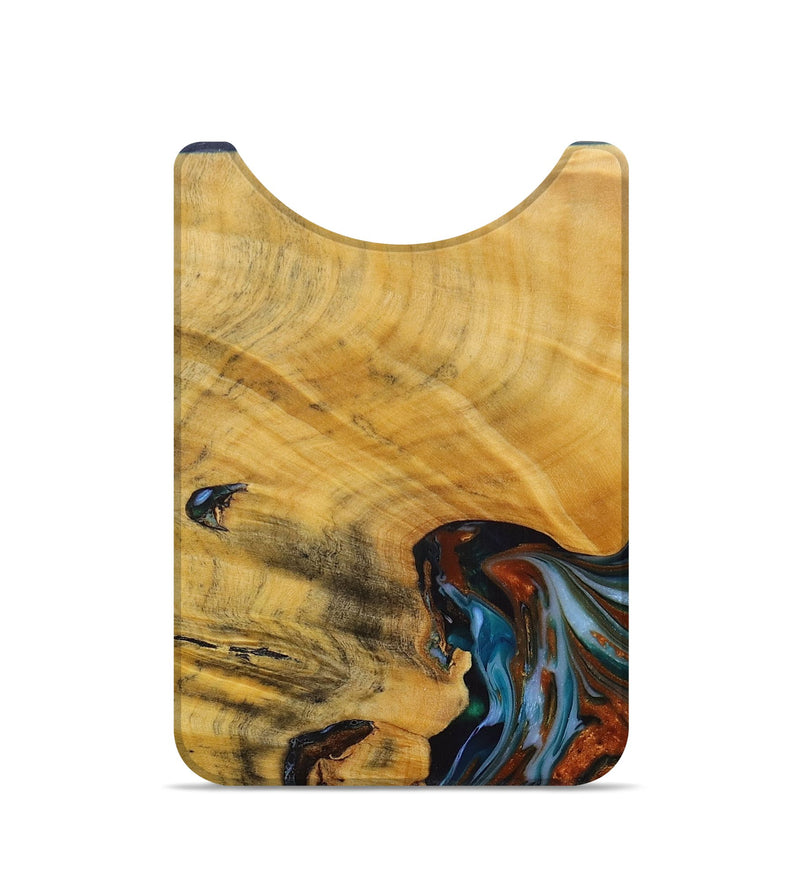 Live Edge Wood+Resin Wallet - Ronda (Teal & Gold, 714583)