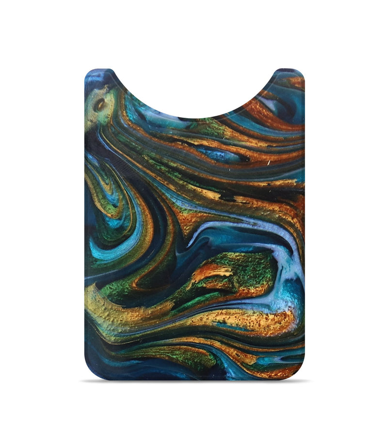 Live Edge Wood+Resin Wallet - Lance (Teal & Gold, 714584)