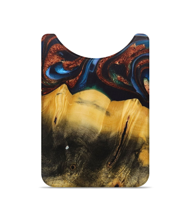 Live Edge Wood+Resin Wallet - Lesly (Teal & Gold, 714585)