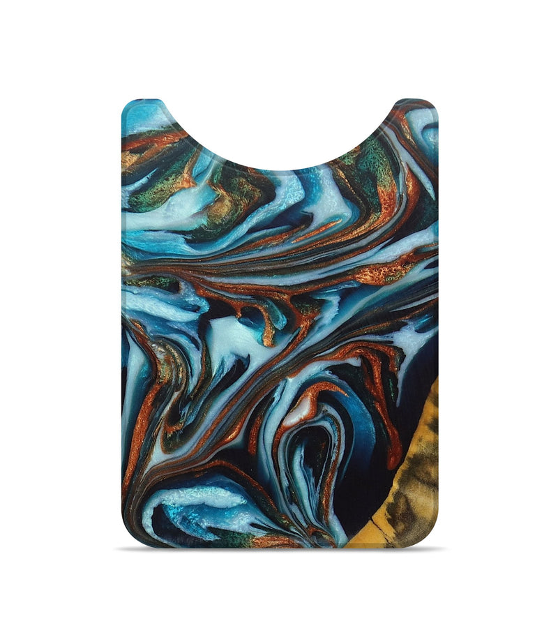 Live Edge ResinArt Wallet - Lakisha (Teal & Gold, 714590)