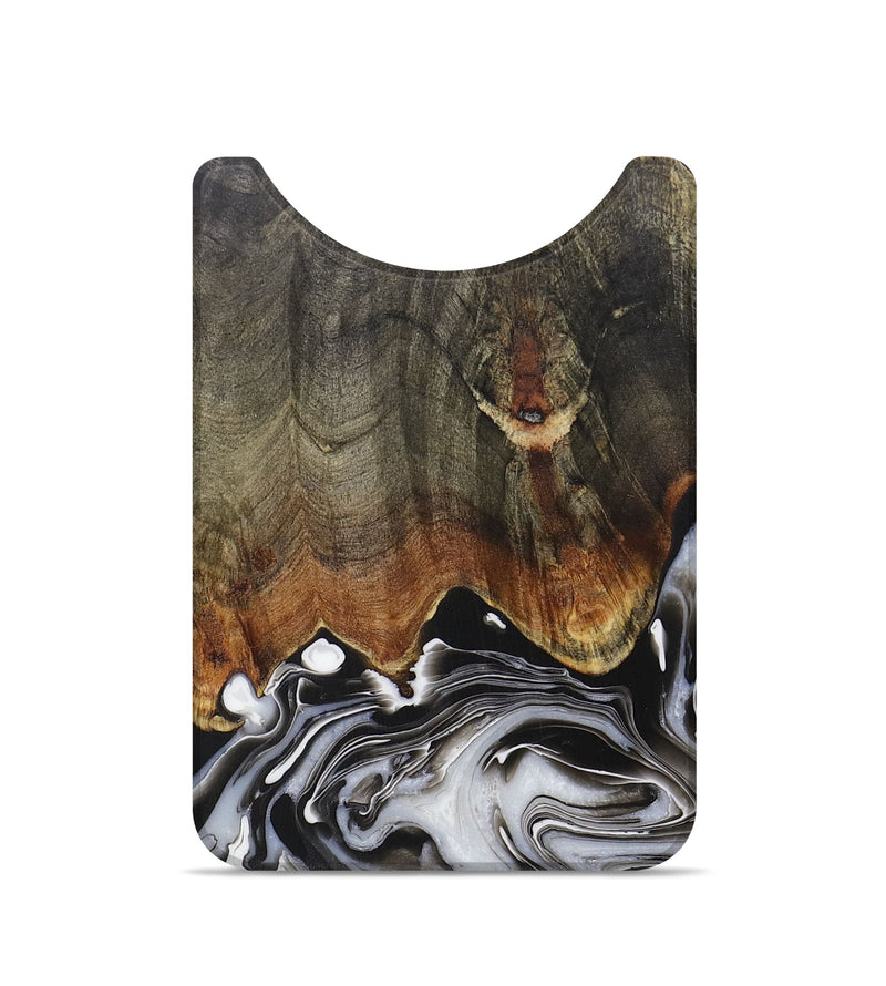 Live Edge Wood+Resin Wallet - Jillian (Black & White, 714593)