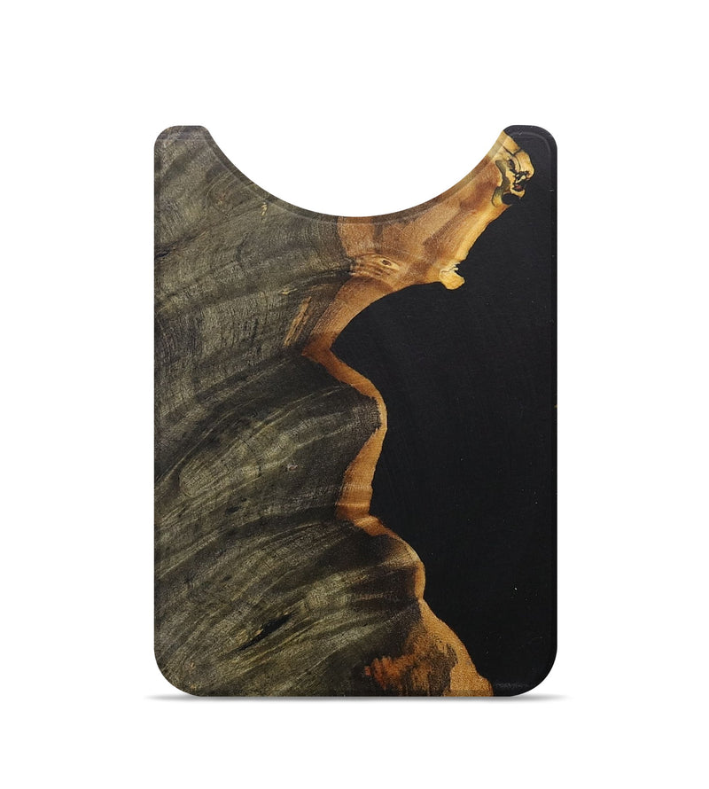 Live Edge Wood+Resin Wallet - Arlo (Pure Black, 714594)