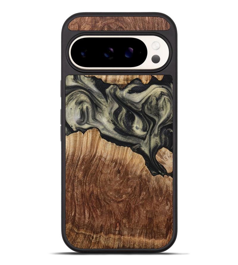Pixel 9 Pro XL Wood+Resin Phone Case - Janine (Black & White, 714620)